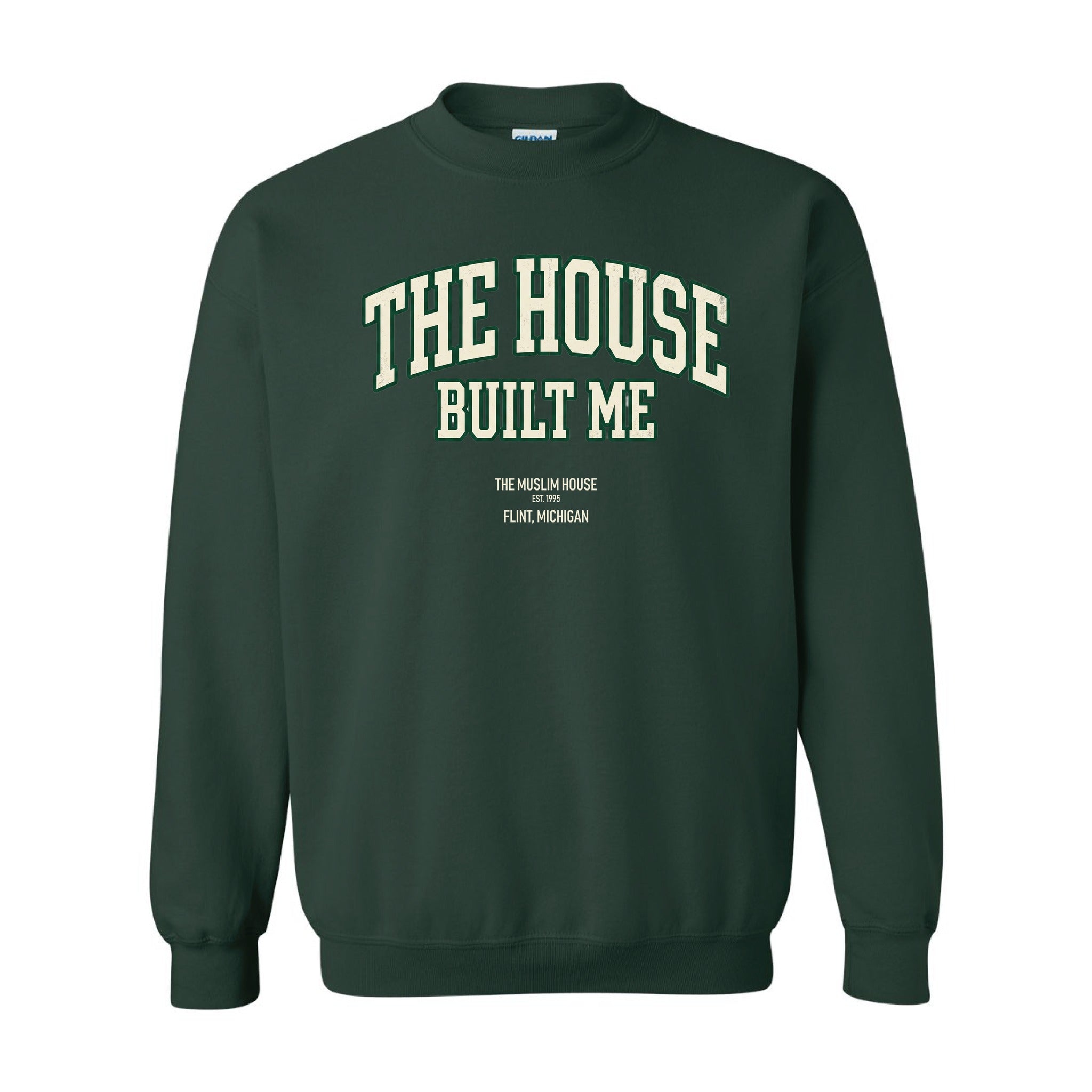 The House Built Me Crewneck — detail